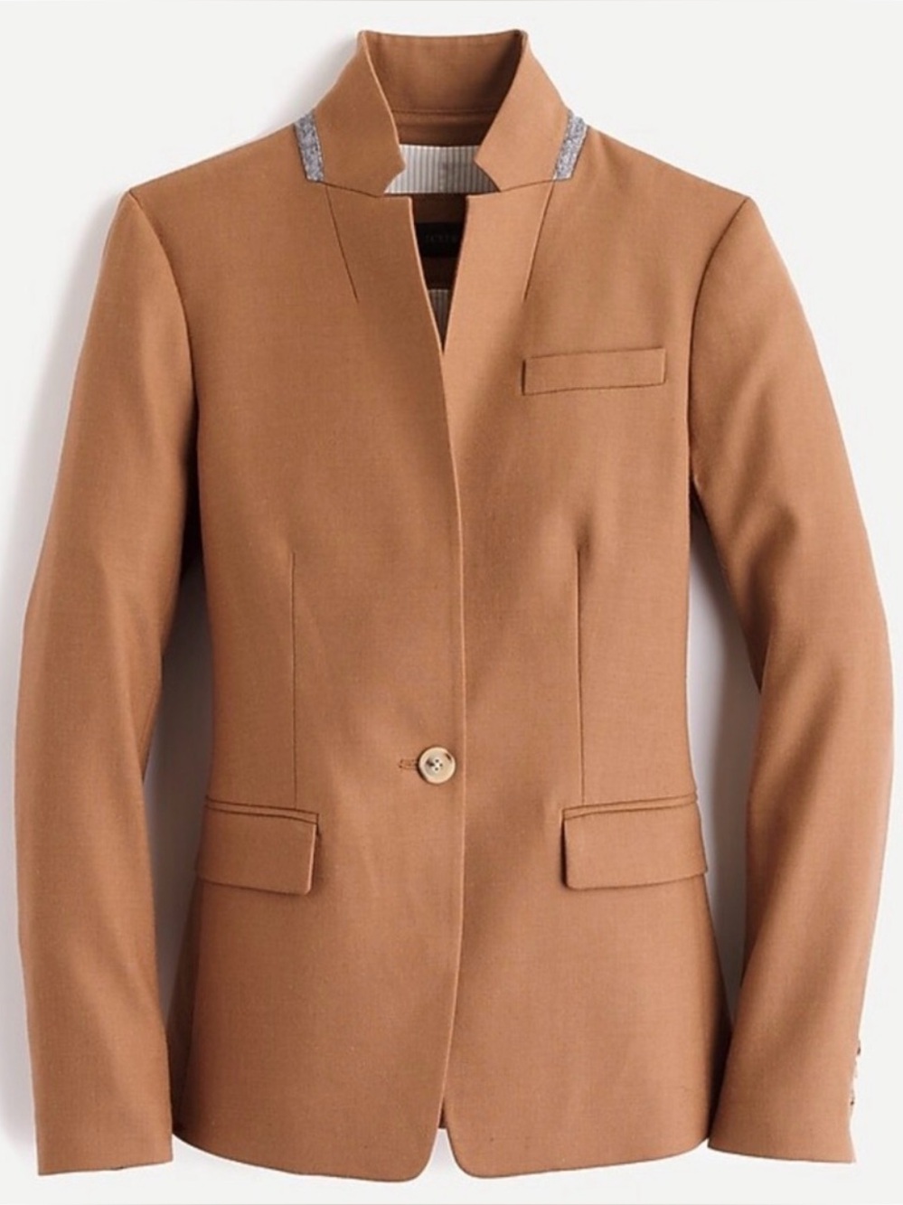 J. Crew Regent Tan wool Women's Blazer Jacket size 8